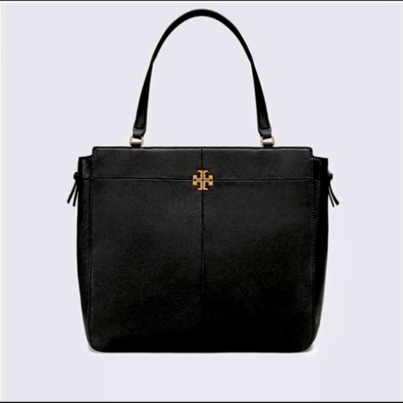 Tory Burch Purse Leather Tote Laptop Bag Ivy Side Zipper Gold Hardware New NWT - Picture 3 of 15